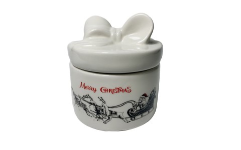 ceramic santa gif box cookie jar