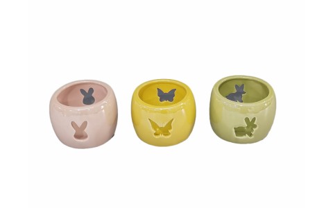 ceramic easter candle holder pearl finished