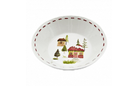 Ceramic house decal bowl