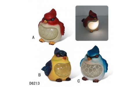 polyresin garden bird solar light decoration
