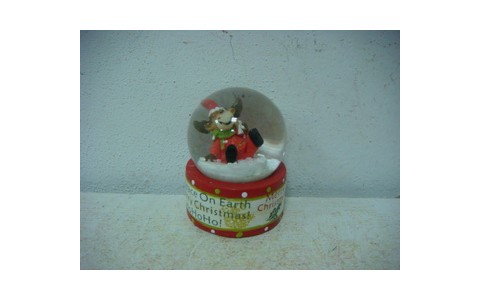 POLYRESIN XMAS DEER WATERGLOBAL 