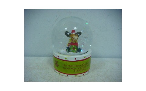 POLYRESIN XMAS DEER WATERGLOBAL 