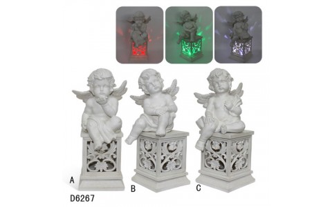 polyresin garden angel solar light decoration