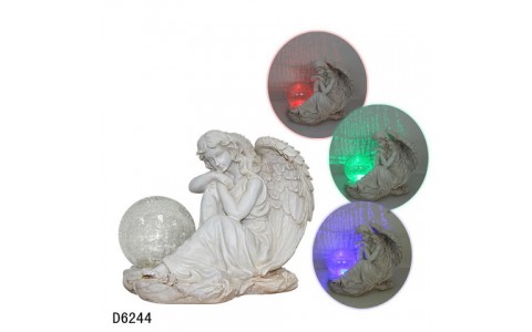 polyresin garden angel solar light decoration