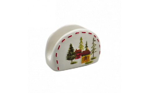 Ceramic house decal paper towel rack