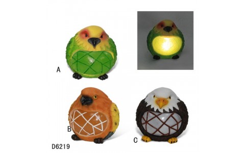 polyresin garden bird solar light decoration