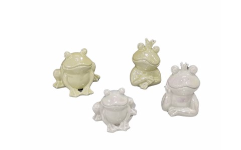 ceramic frog home decoration pearl finished