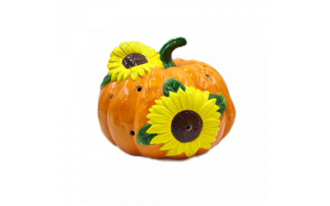 Ceramic harvest pumpkin LED light room