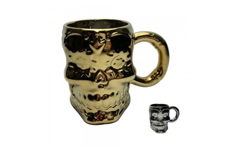 electroplate,halloween skull mug