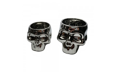 electroplate,halloween skull pot