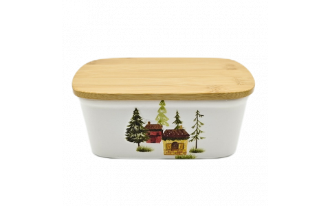 Ceramic house decal die butterdose