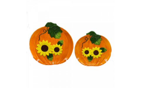 Ceramic harvest pumpkin plate