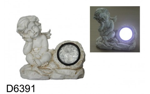 polyresin garden angel solar light decoration