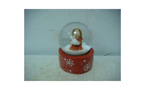 POLYRESIN XMAS GIRL WATERGLOBAL 
