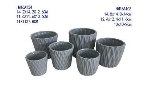 CERAMIC VASE OR POT GRAY COLOR