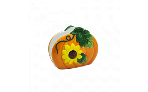 Ceramic harvest pumpkin paper towel rack