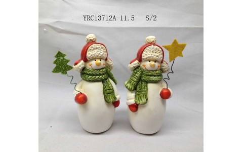 ceramic xmas snowman decoration