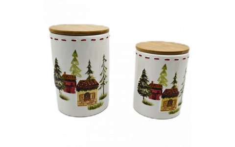 Ceramic house decal jar