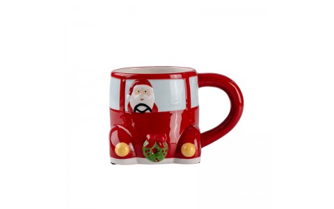 ceramic xmas bus shape mug