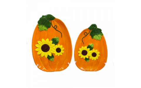Ceramic harvest pumpkin plate