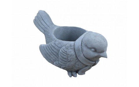 cement bird candle holder
