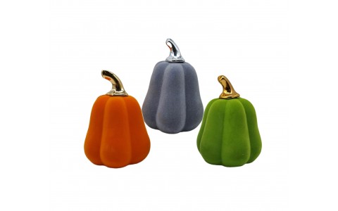 ceramic flocking pumpkin