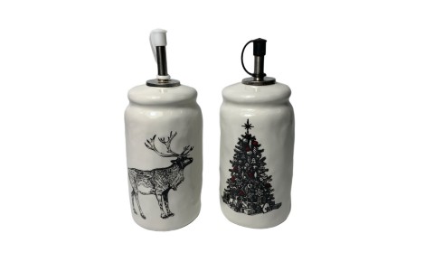 ceramic xmas vinegar bottle