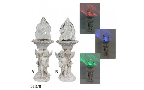 polyresin garden angel solar light decoration