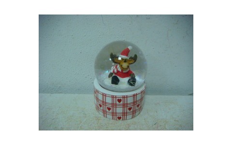 POLYRESIN XMAS DEER WATERGLOBAL 