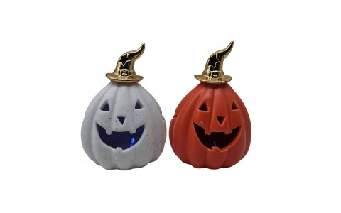 ceramic pumpkin decoration with LED light
